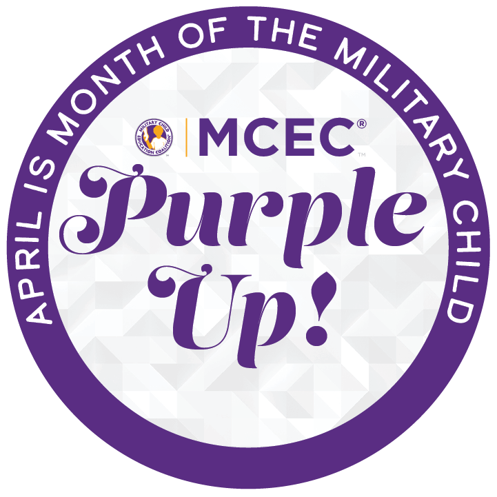 IMAGE: Circle with April is Month of the Military Child - Purple Up!